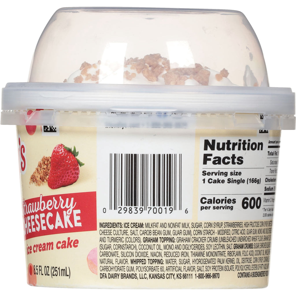 Strawberry Cheesecake Ice Cream Cake Singles 8.5 Fl Oz 1 Count Friendly's