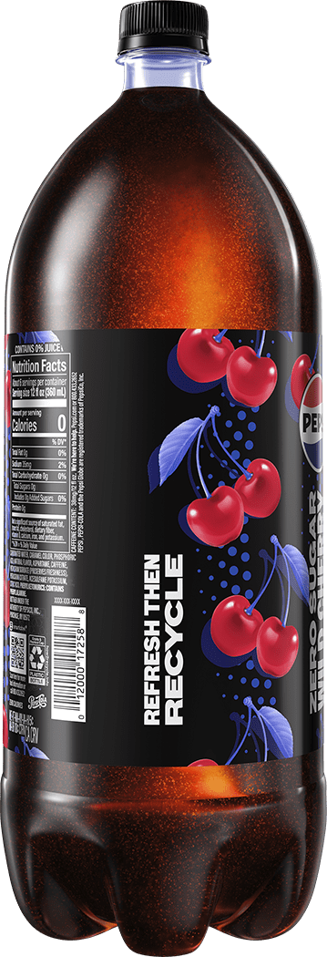 Pepsi Zero Sugar Wild Cherry Cola Soda Pop 2 Liter Bottle