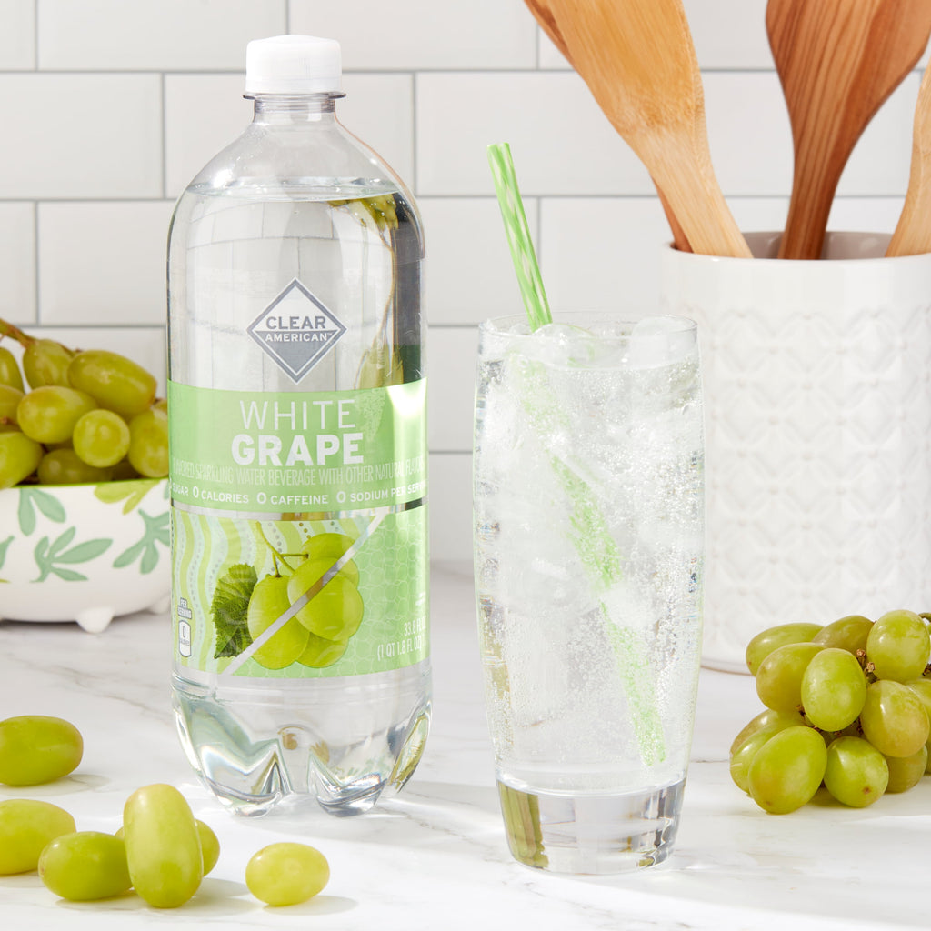 Clear American White Grape Sparkling Water 33.8 fl oz Single Bottle