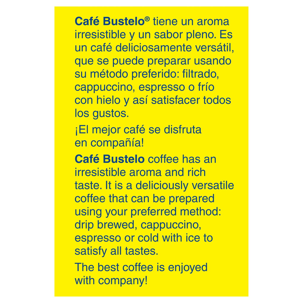 Café Bustelo Espresso Naturally Caffeinated Dark Roast Ground Coffee 10 oz Brick