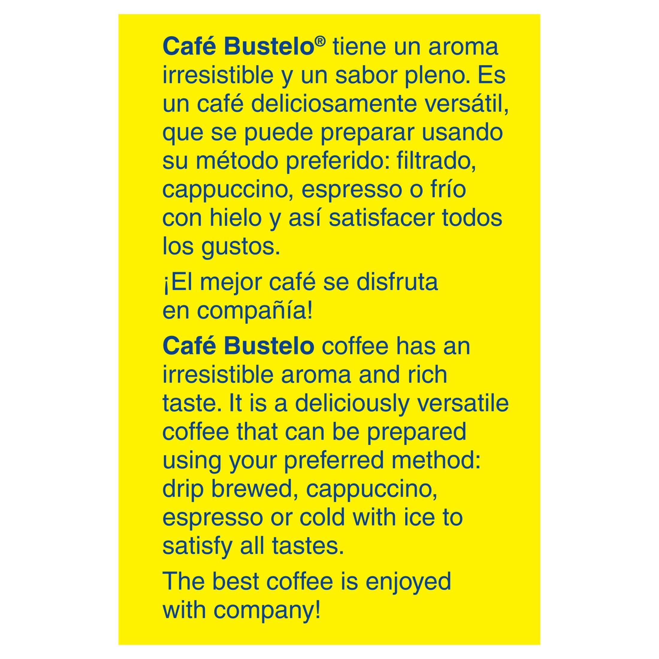 Café Bustelo Espresso Naturally Caffeinated Dark Roast Ground Coffee 10 oz Brick