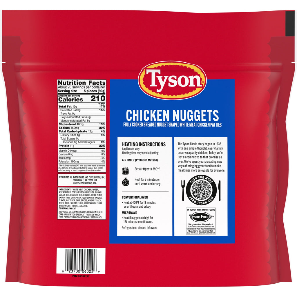 Tyson Frozen White Meat Chicken Nuggets Family Pack 64 Oz
