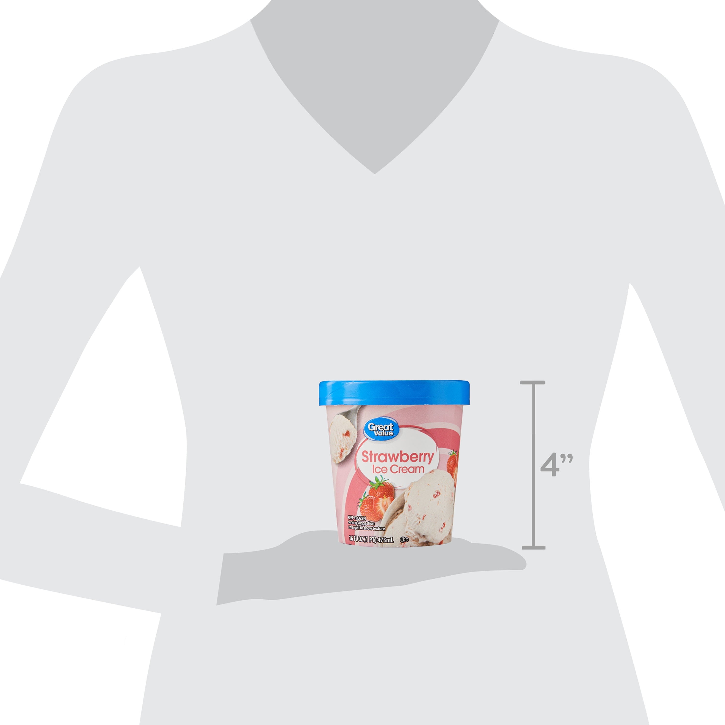Great Value Strawberry Ice Cream 16 Fl Oz