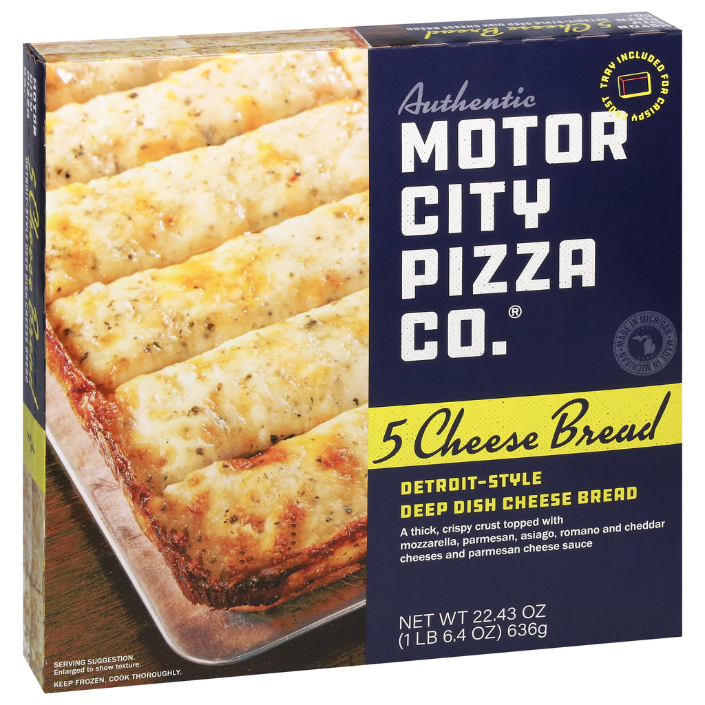 Authentic Motor City Pizza Co. Detroit Style 5 Cheese Bread 22.43 Oz Frozen