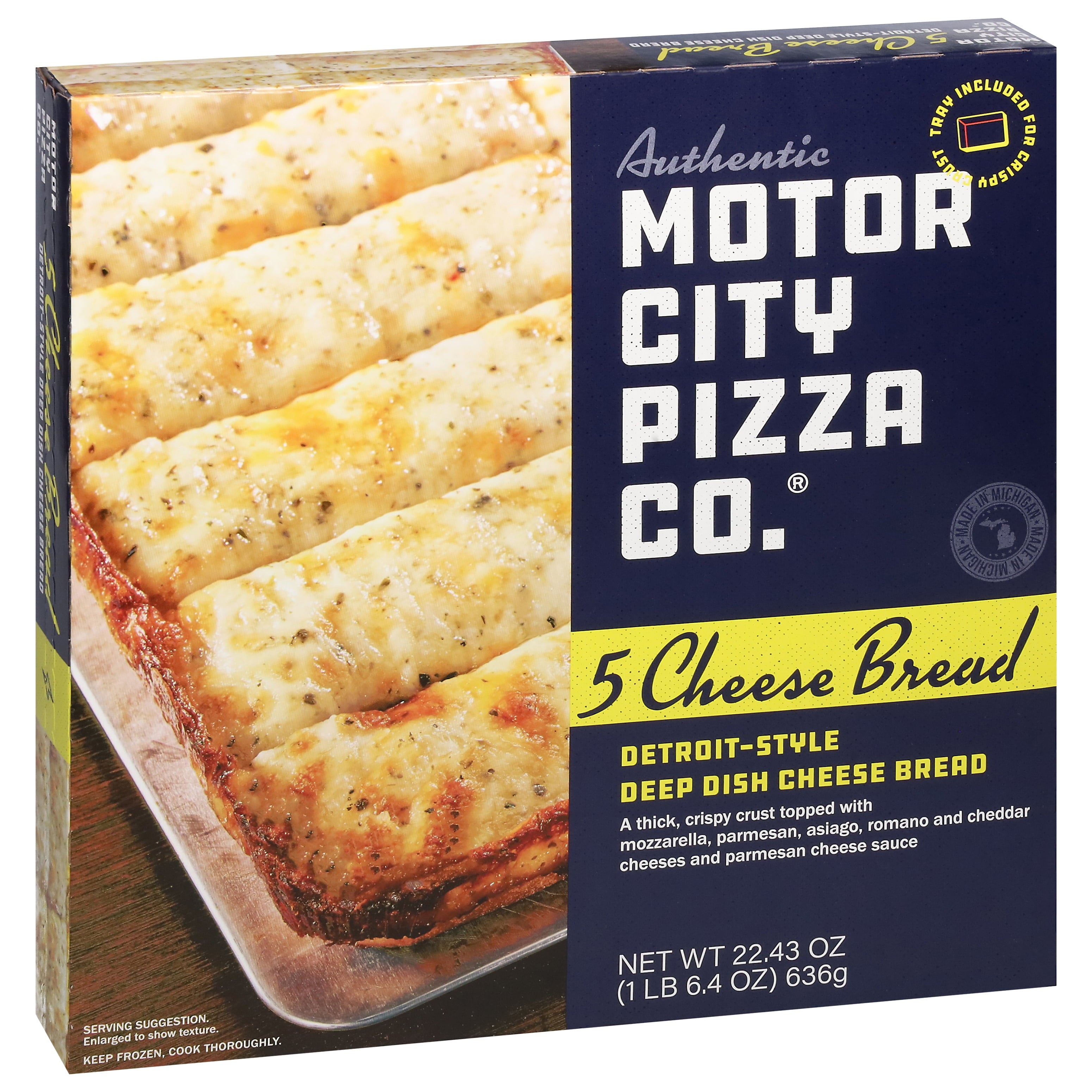 Authentic Motor City Pizza Co. Detroit Style 5 Cheese Bread 22.43 Oz Frozen