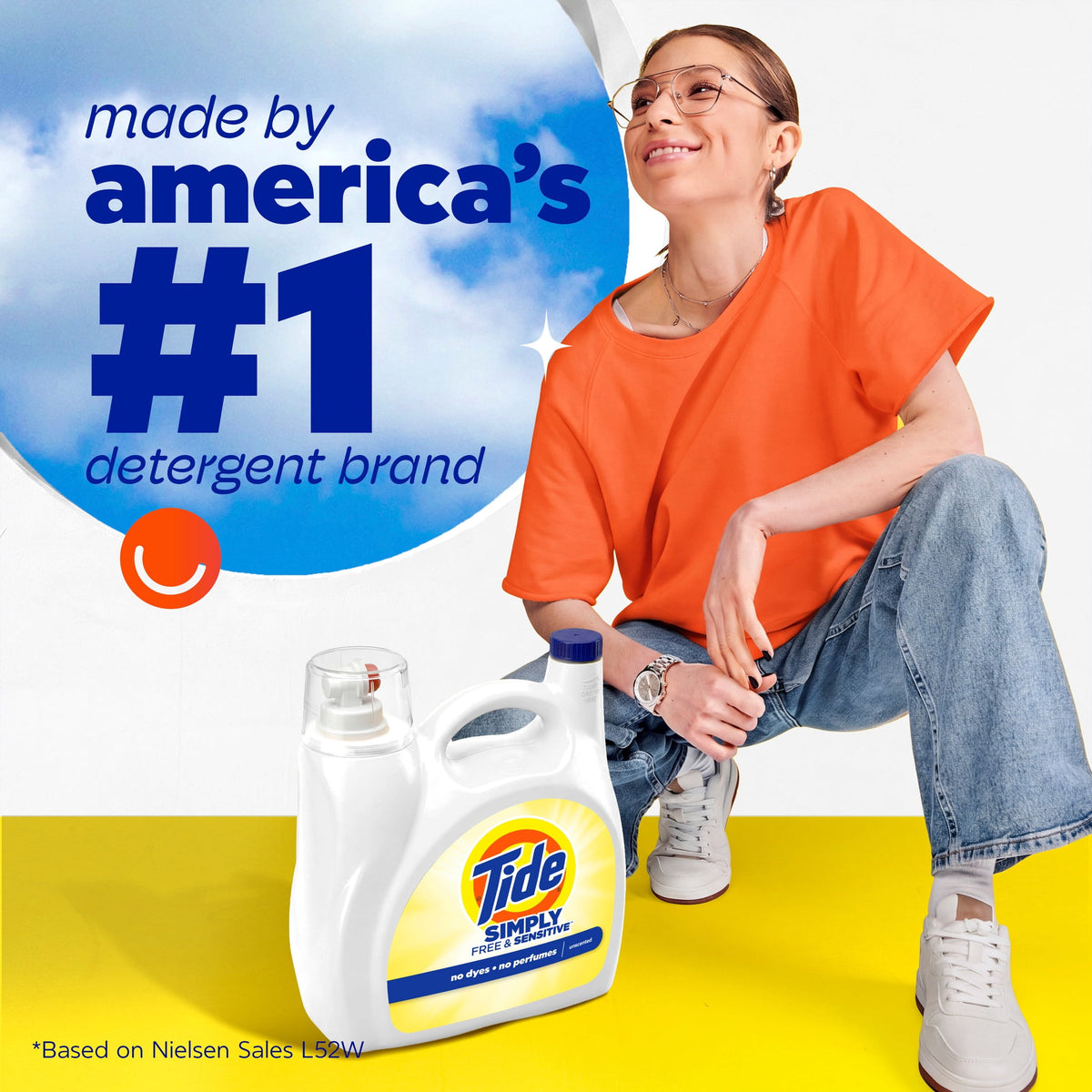 Tide Simply Liquid Laundry Detergent Free & Sensitive Unscented 107 fl oz 85 Loads
