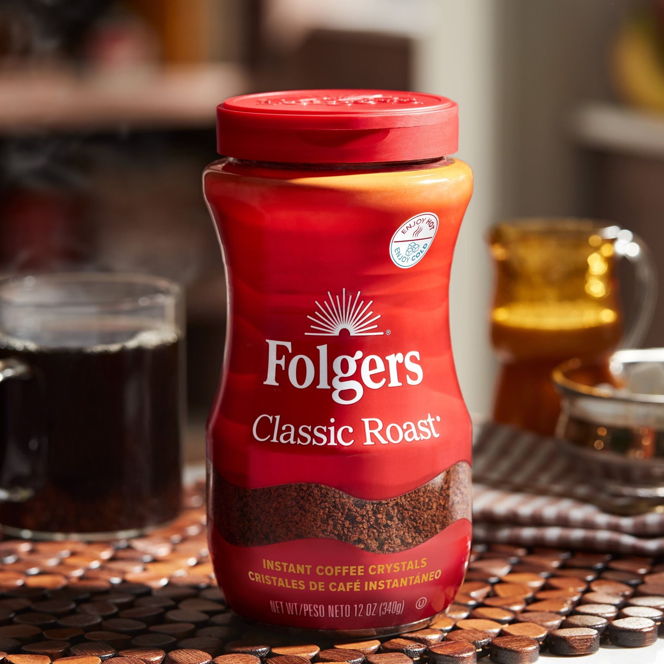 Folgers Classic Roast Naturally Caffeinated Medium Instant Coffee 12 oz Jar