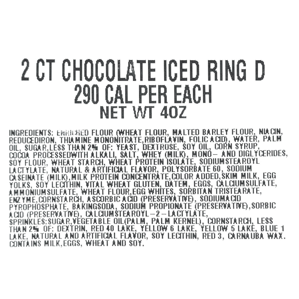 Chocolate Iced Ring Donuts 4 Oz 2 Count Freshness Guaranteed