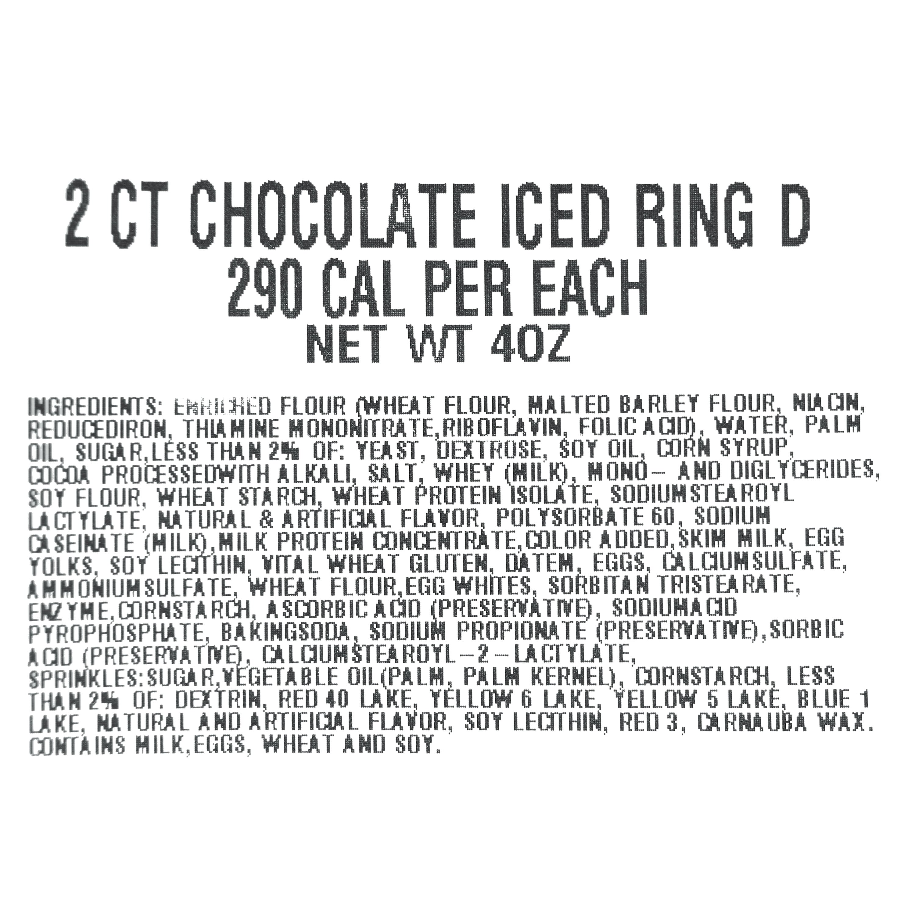 Chocolate Iced Ring Donuts 4 Oz 2 Count Freshness Guaranteed