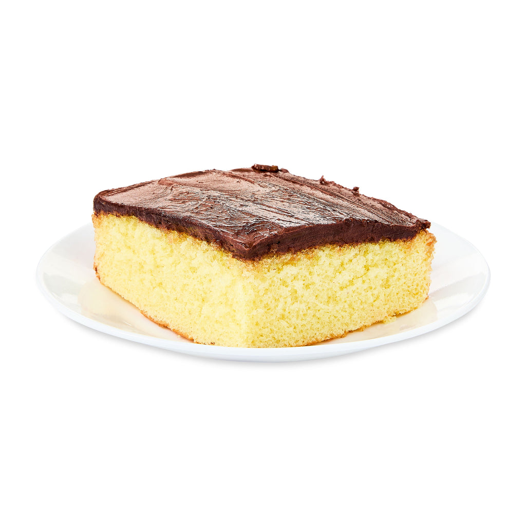 Yellow Cake Square With Chocolate Icing 6 Oz Freshness Guaranteed