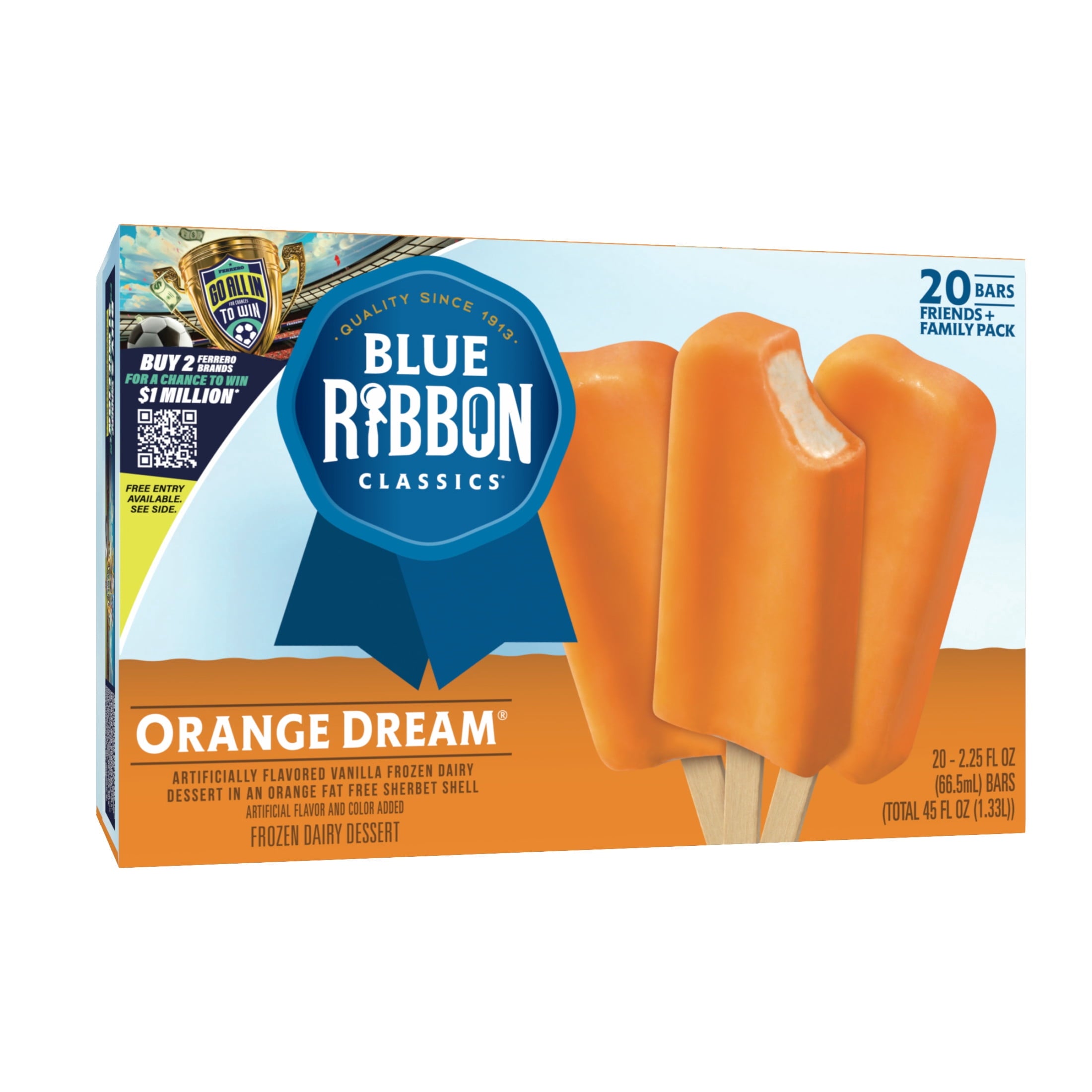 Blue Ribbon Classics Orange Dream Frozen Dessert Bars 20 Count 45 Fl Oz