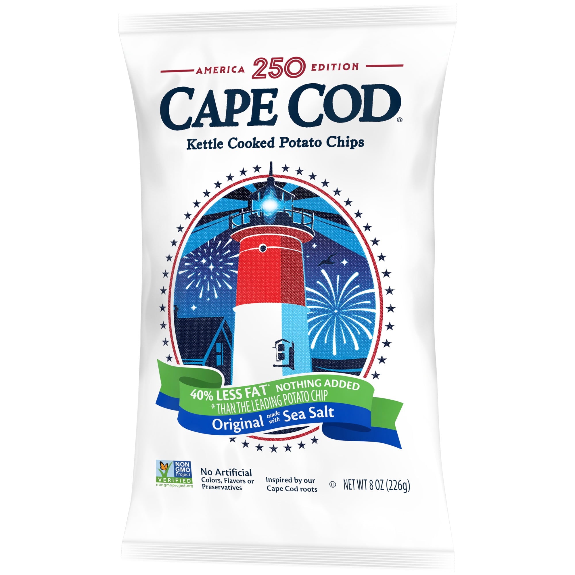 Less Fat Original Kettle Cooked Potato Chips 8 Oz Cape Cod