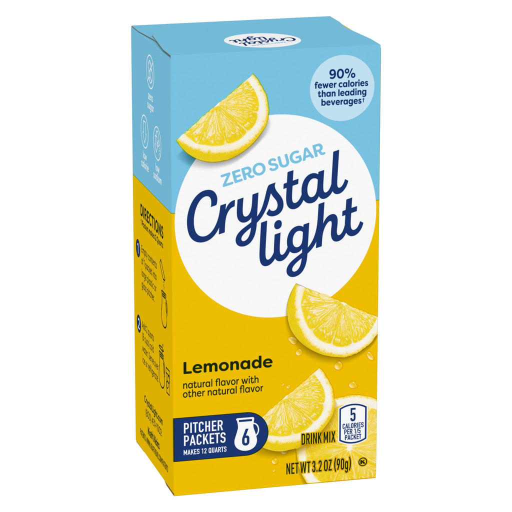Crystal Light Sugar-Free Lemonade Drink Mix Packets 3.2 oz 6 Count