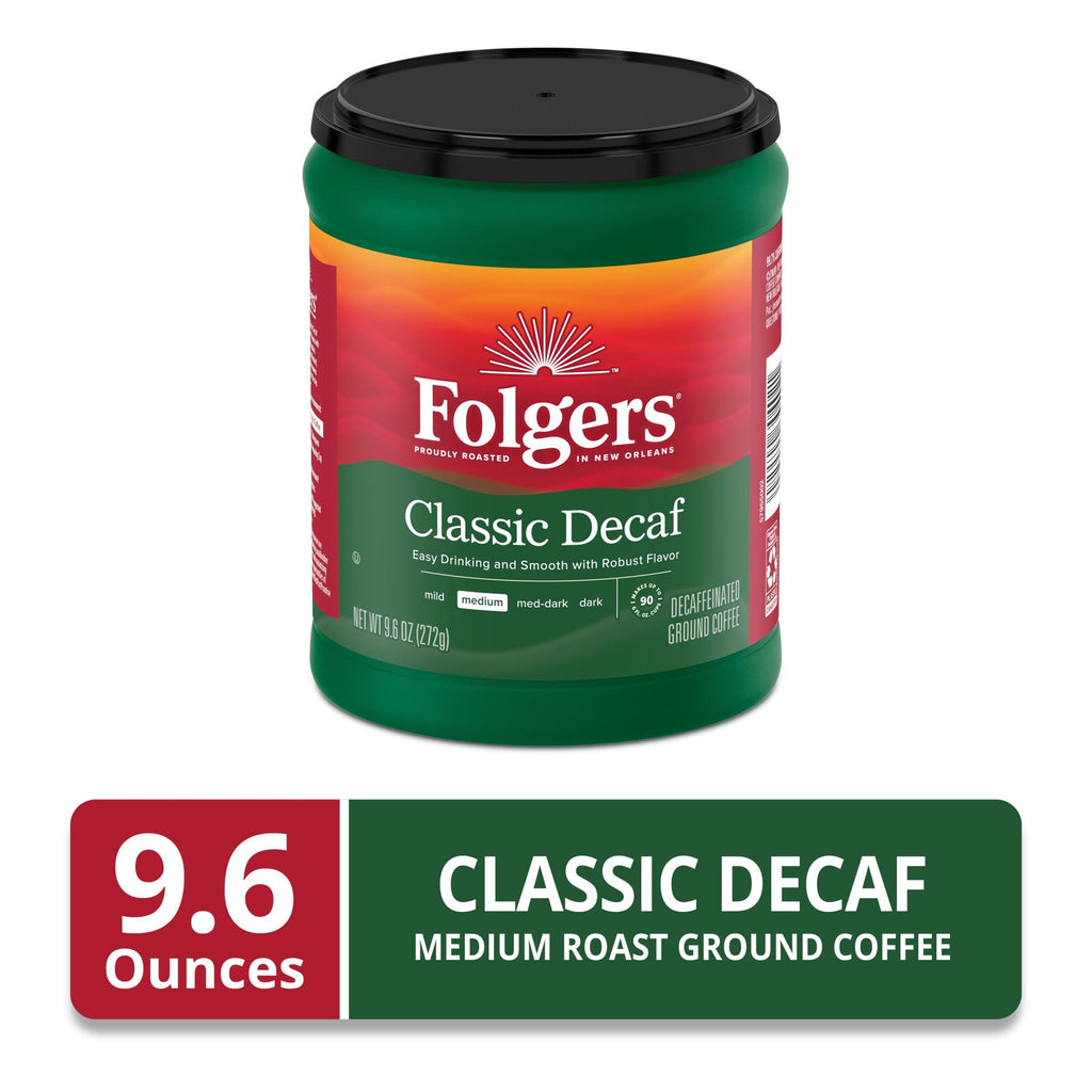 Folgers Classic Decaf Medium Roast Ground Coffee 9.6 oz Canister