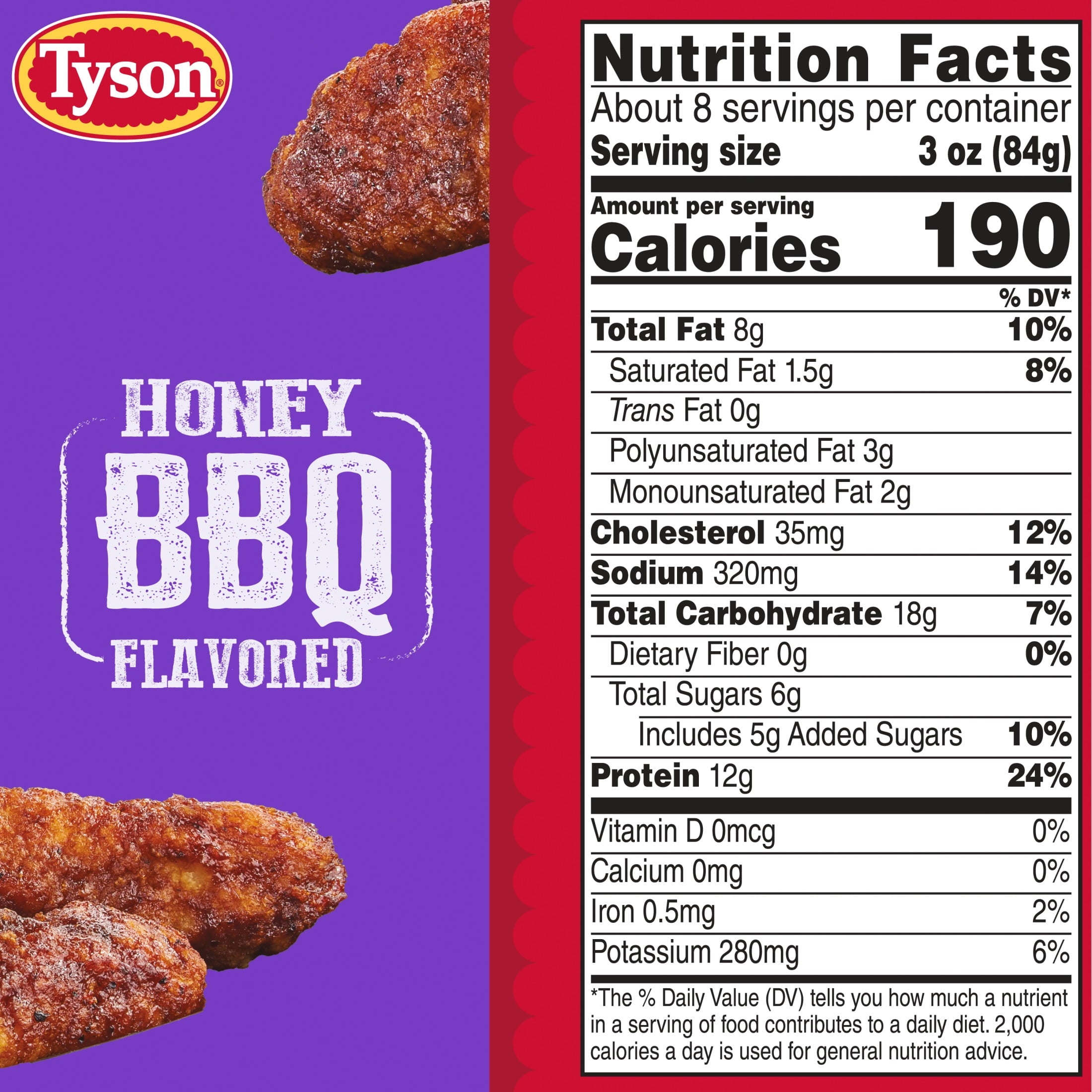 Tyson Honey BBQ Flavored Chicken Strips Frozen 25 Oz