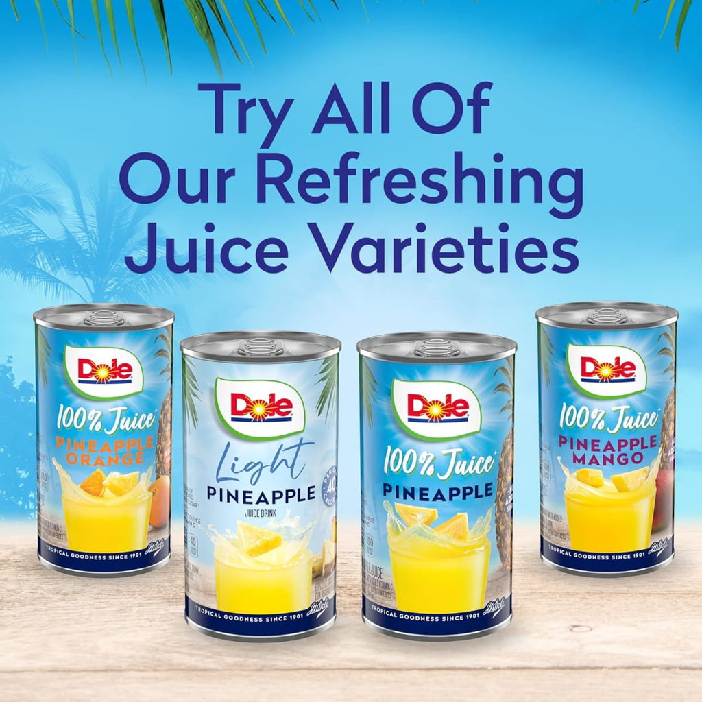 Dole 100% Pineapple Juice 6 fl oz Cans 6 Count