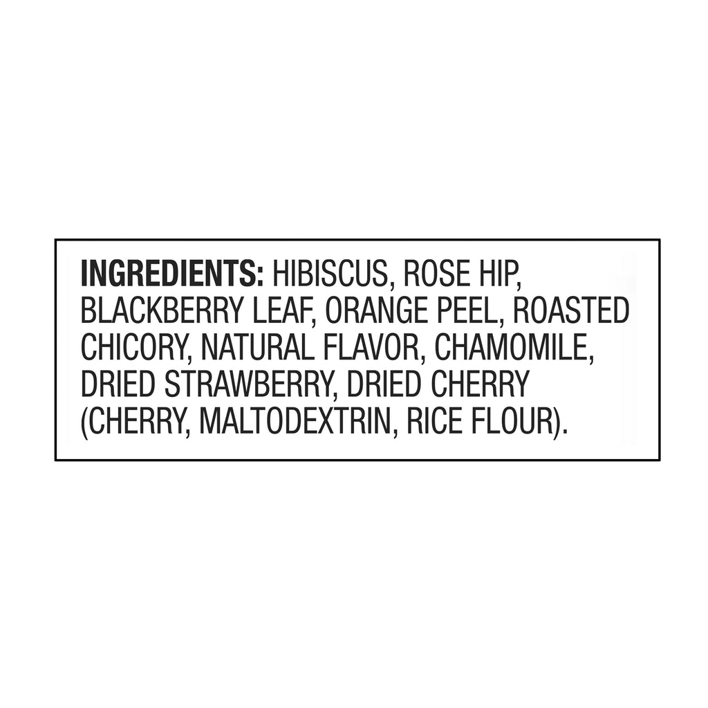 Great Value Strawberry Hibiscus Herbal Tea Bags Caffeine Free 1.41 oz 20 Count