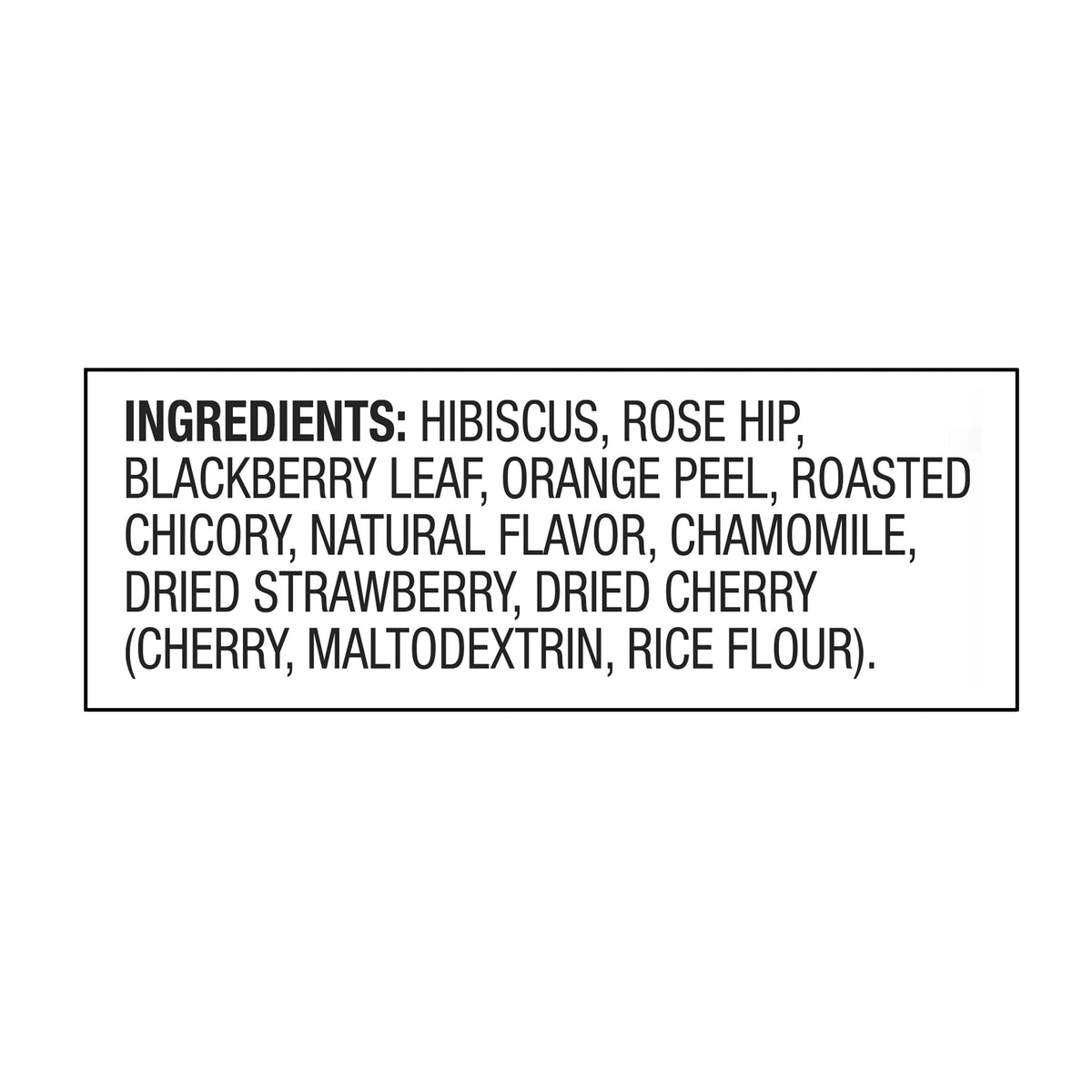 Great Value Strawberry Hibiscus Herbal Tea Bags Caffeine Free 1.41 oz 20 Count