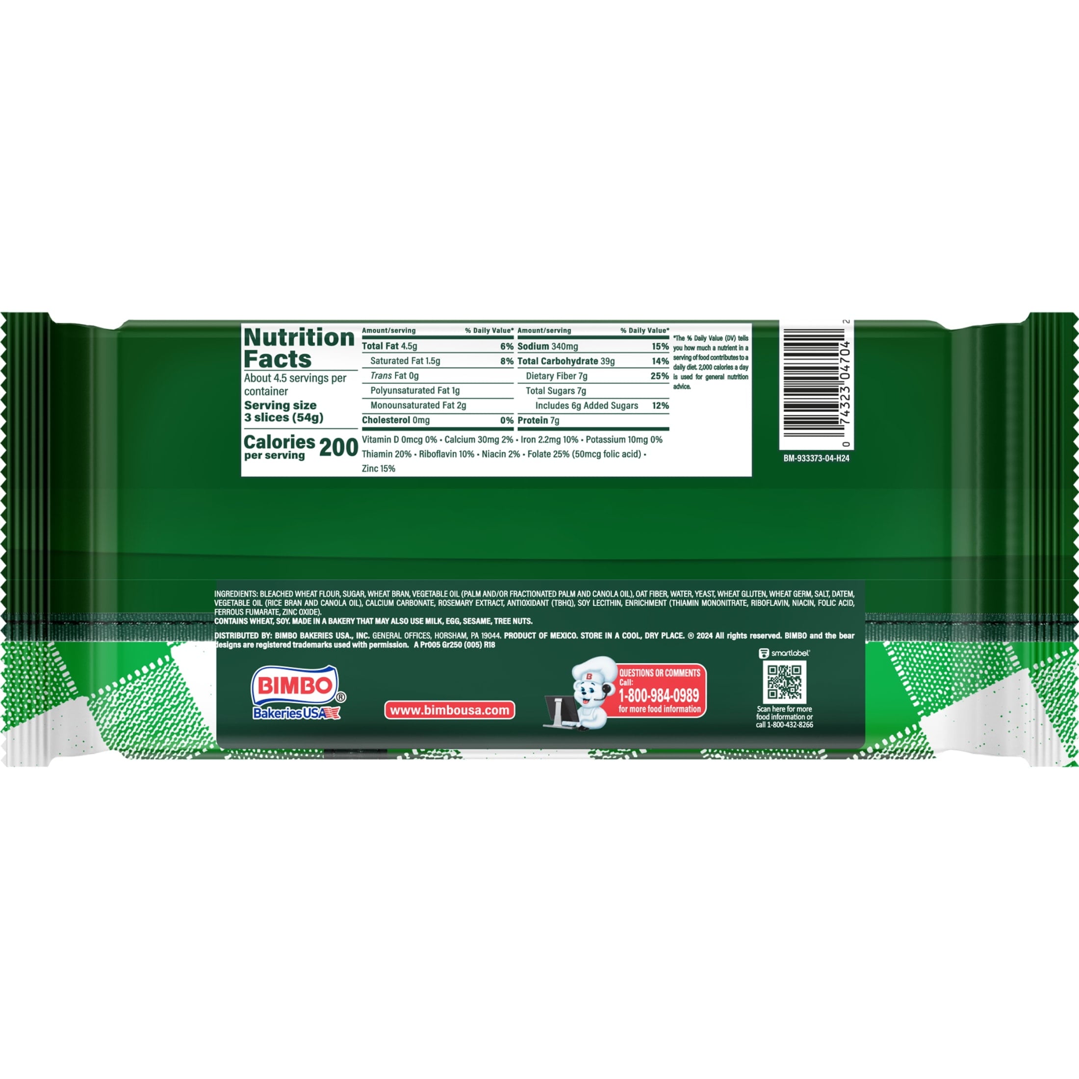 Pan Tostado Doble Fibra Toasted Bread 8.82 Oz Bimbo