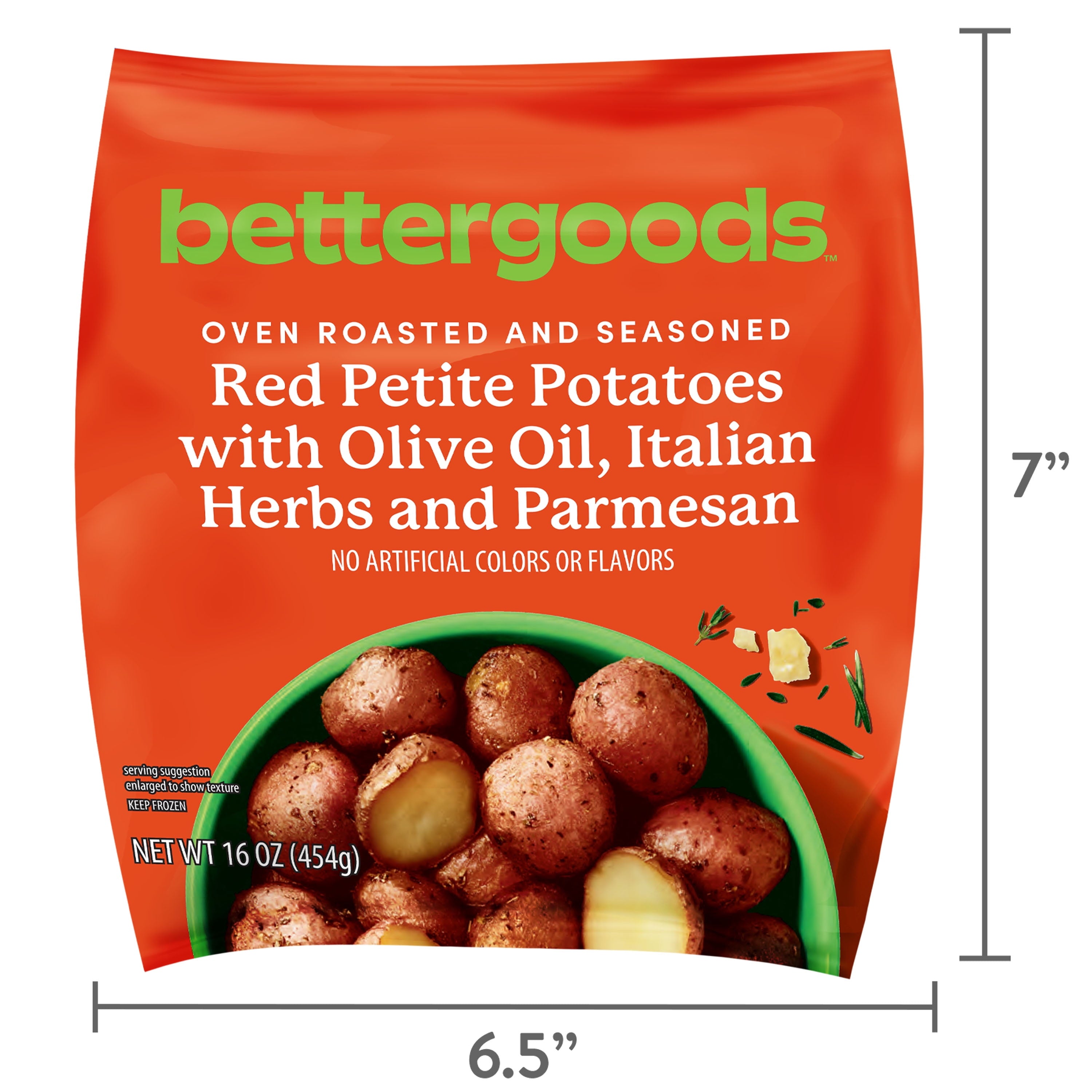 Bettergoods Oven Roasted Red Petite Potatoes with Olive Oil Italian Herbs Parmesan Frozen 16 Oz