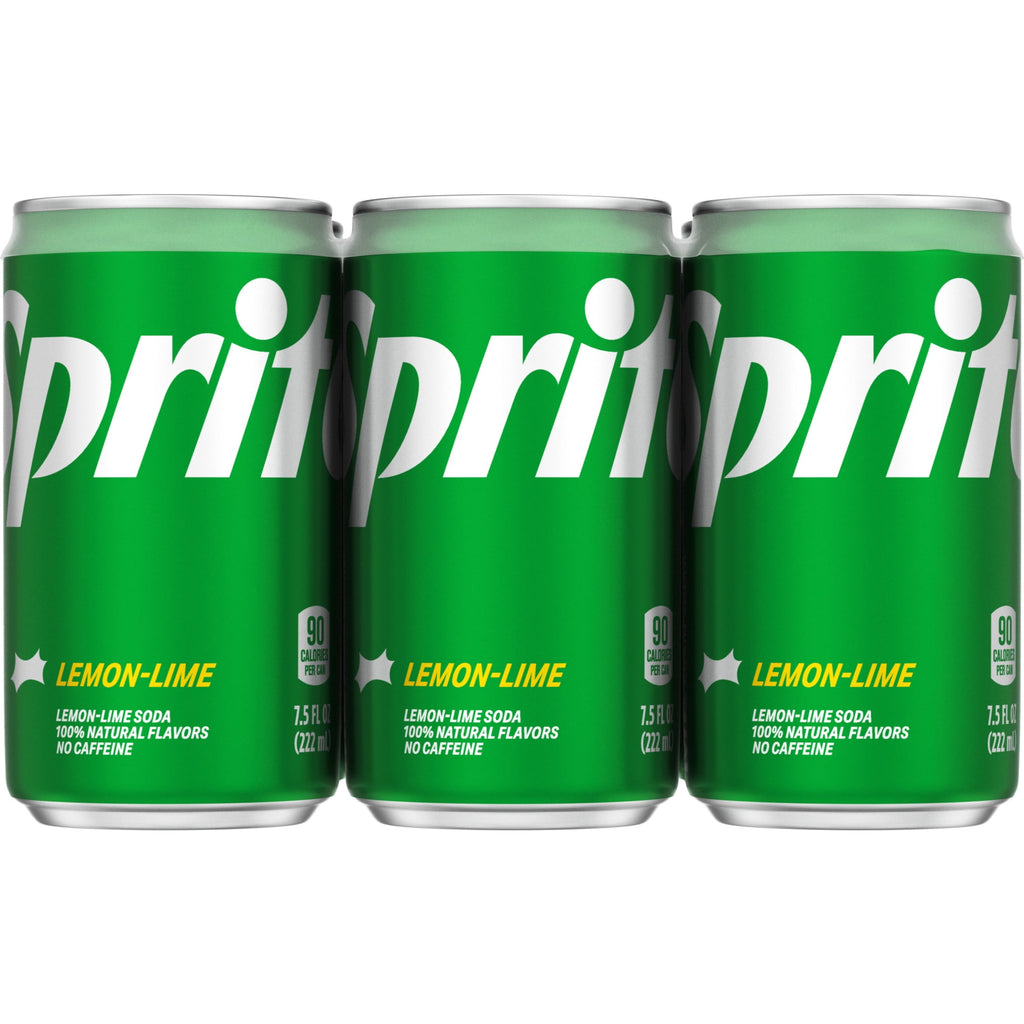 Sprite Lemon-Lime Caffeine Free Soda Pop Mini Cans 7.5 Fl Oz 6 Pack