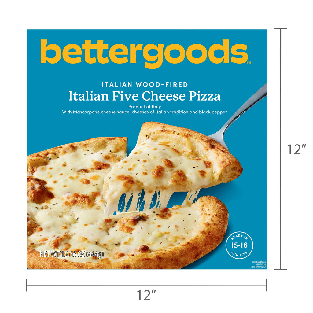 Bettergoods Italian Wood-Fired Five Cheese Pizza Frozen 15.6 Oz