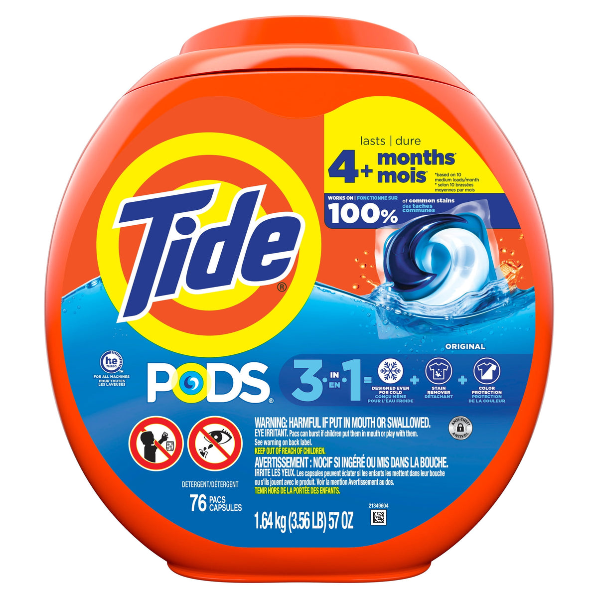 Tide PODS Laundry Detergent Pacs Original Scent 76 Count