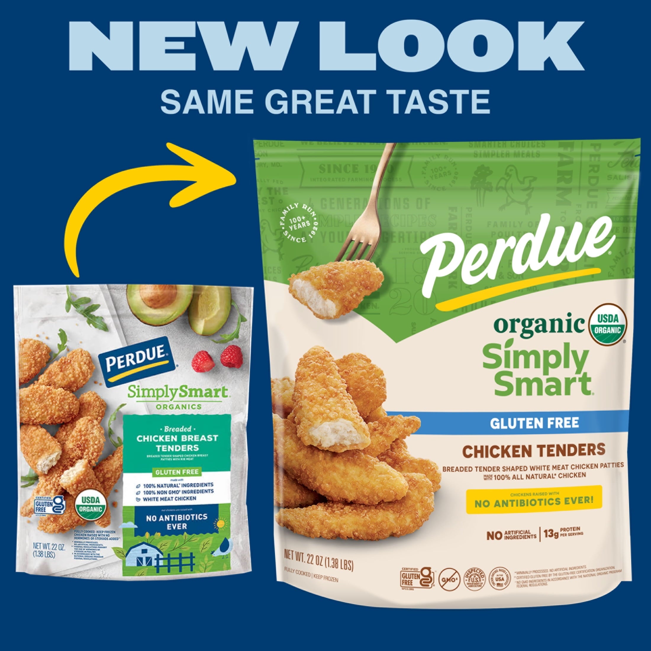 Perdue Simply Smart Organics Gluten Free Breaded Chicken Breast Tenders Frozen 22 Oz