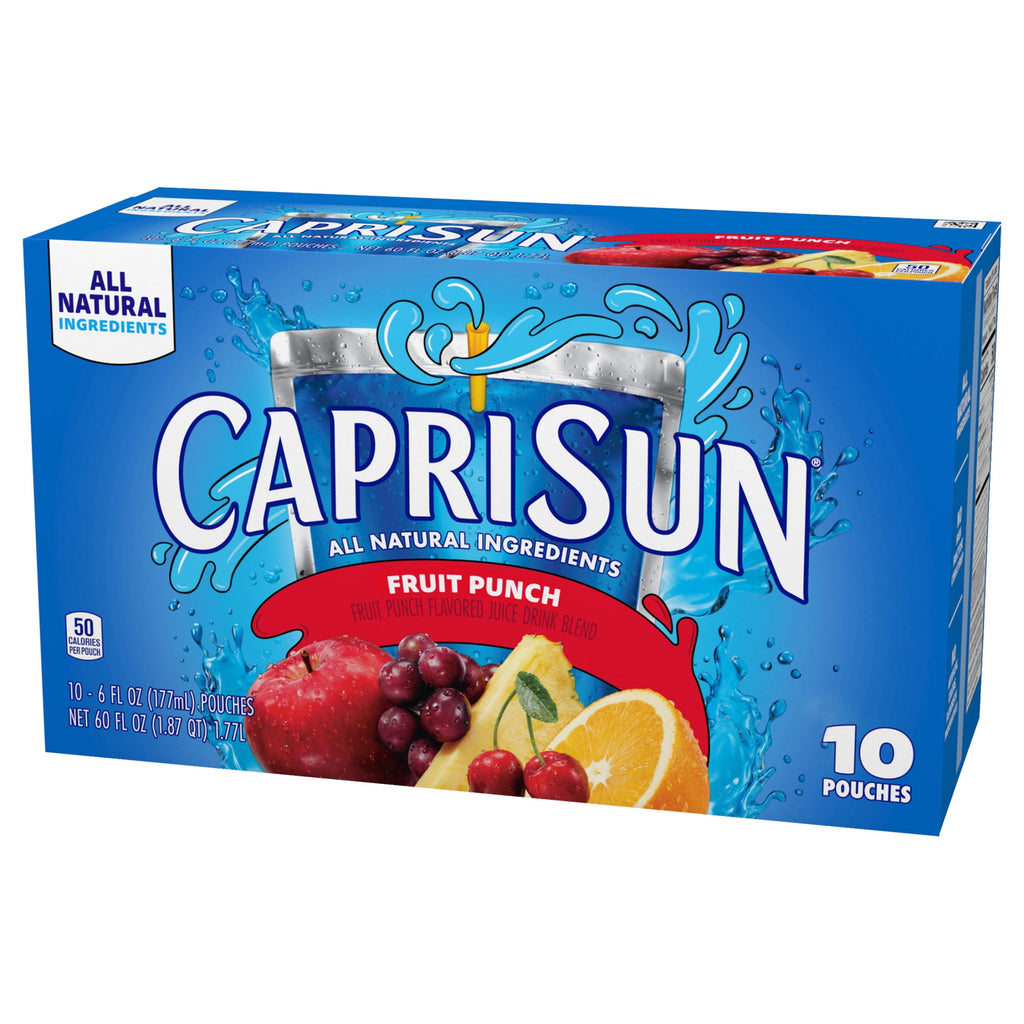 Capri Sun Fruit Punch Flavored Juice Drink Blend 6 fl oz 10 Pack