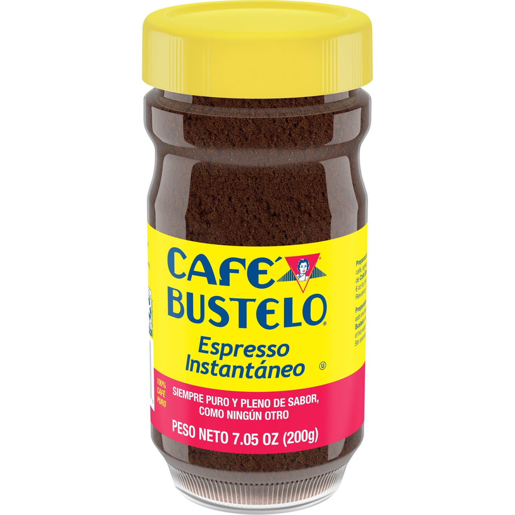 Café Bustelo Espresso Style Naturally Caffeinated Dark Roast Instant Coffee 7.05 oz Jar