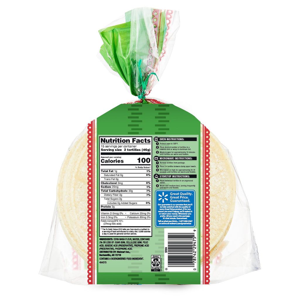 White Corn Tortillas 30 Count Great Value