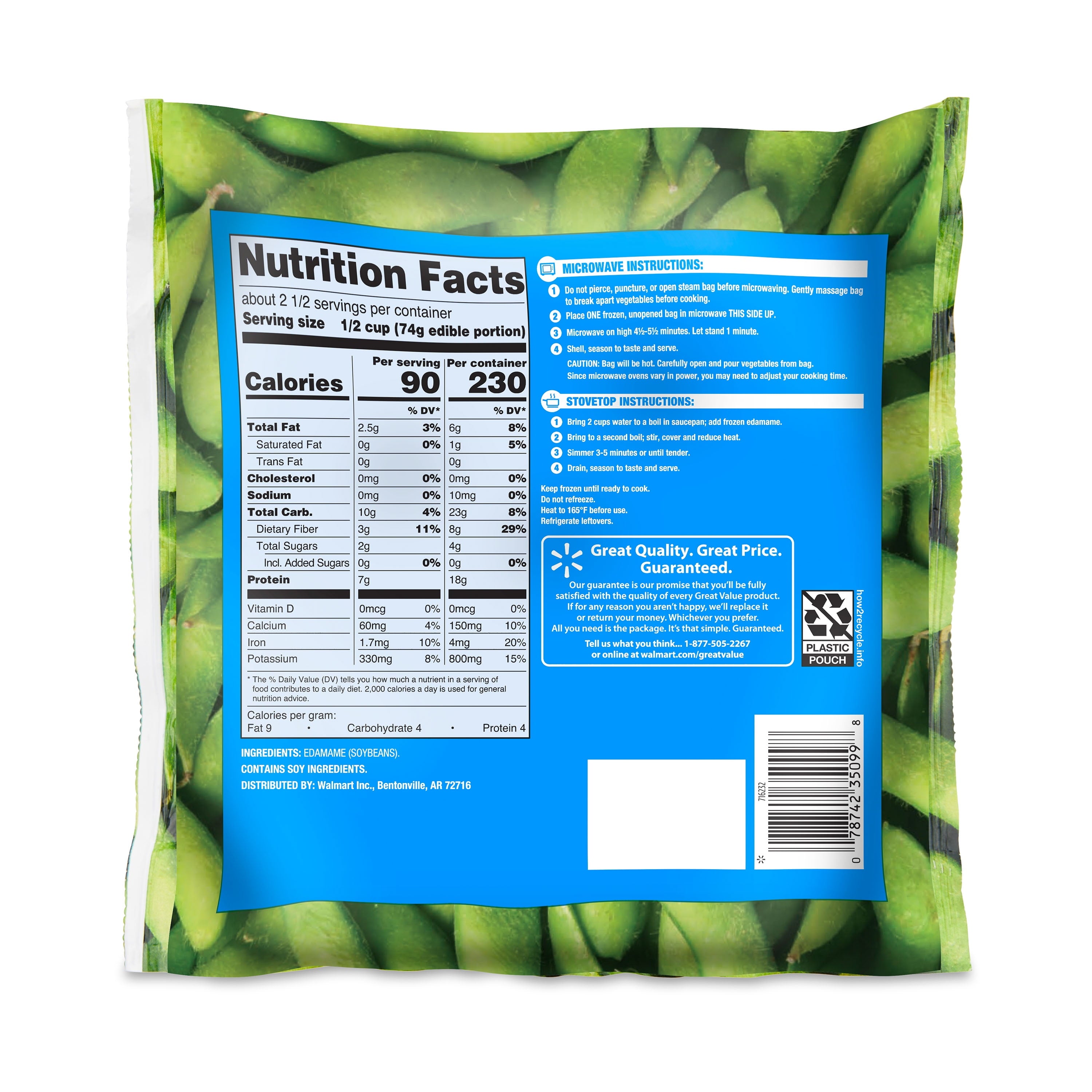 Great Value Edamame Frozen 12 Oz