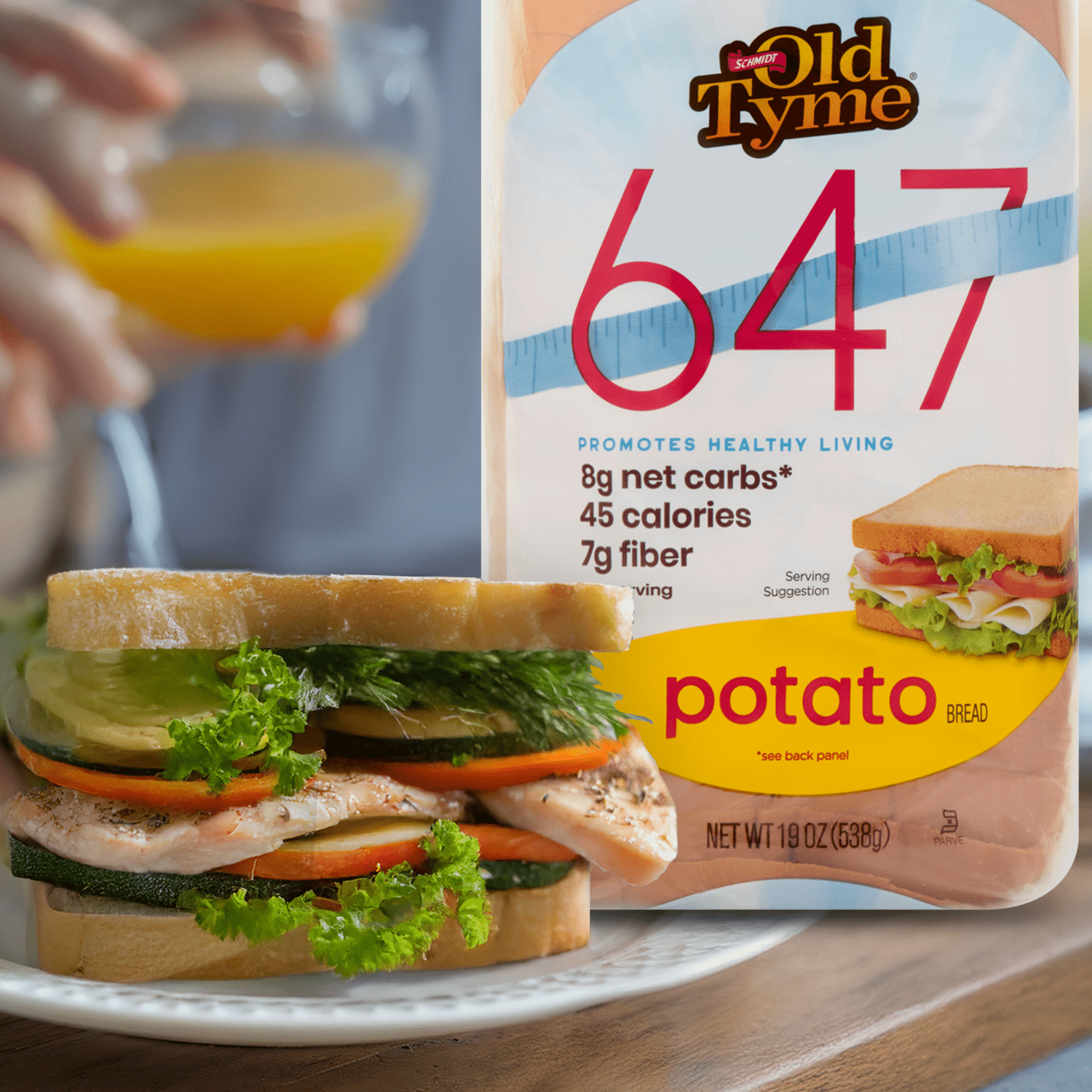 Old Tyme 647 Keto-Friendly Low Carb Potato Bread 19 Oz