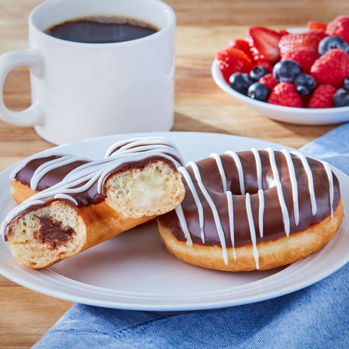 Bavarian Creme and Chocolate Filled Donuts 6 Oz 2 Count Freshness Guaranteed