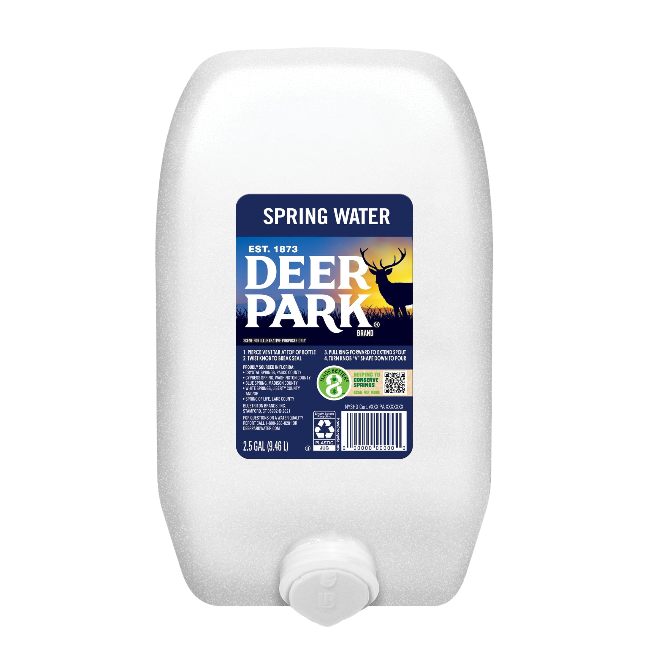Deer Park Spring Water 2.5 gal Single Plastic Jug