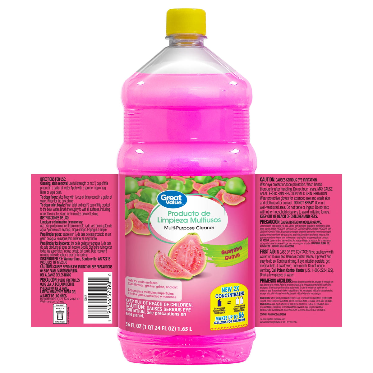 Great Value 2X Concentrated Multi-Purpose Cleaner Guava Scent 56 fl oz