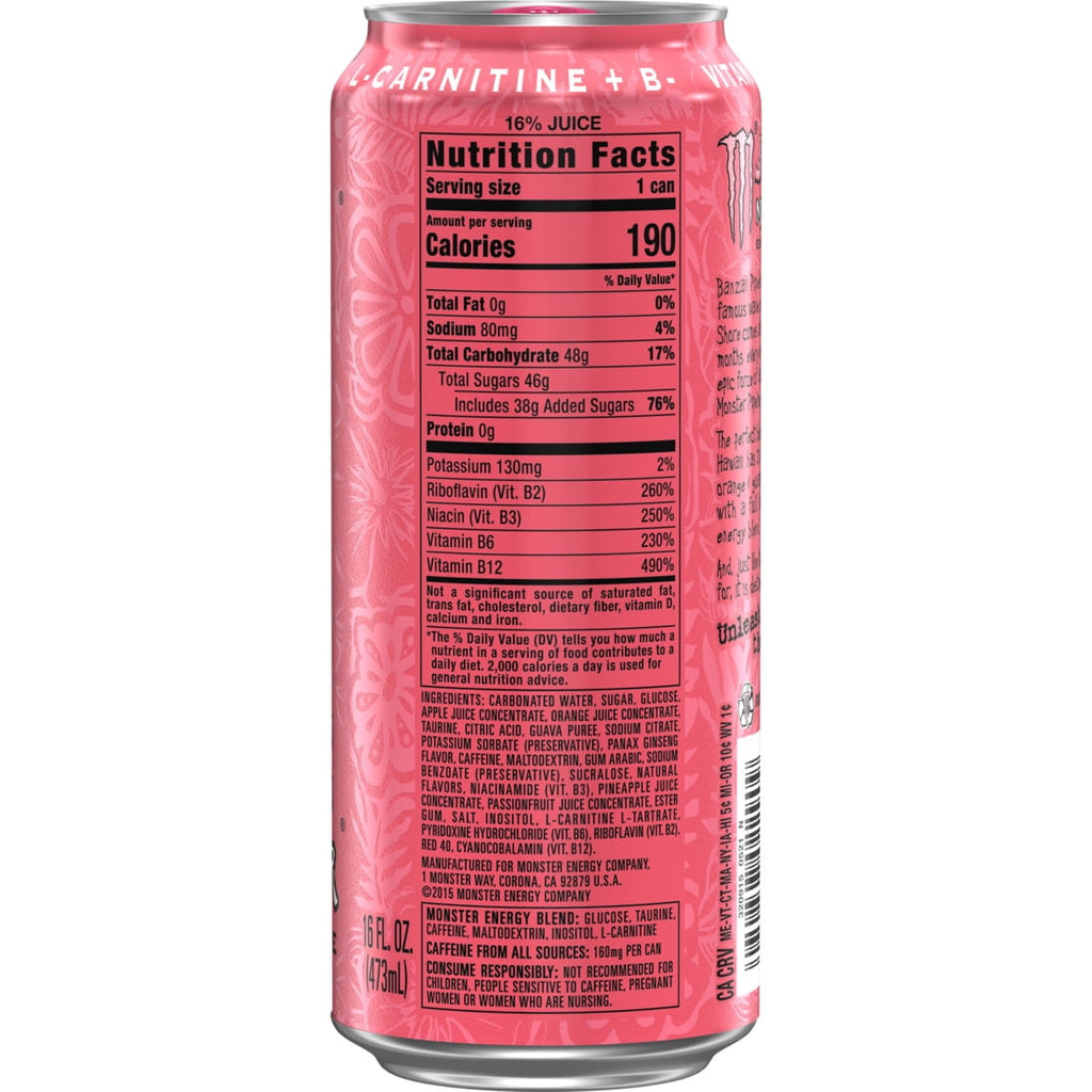 Monster Energy Juice Pipeline Punch Energy Drink 16 fl oz Single Can