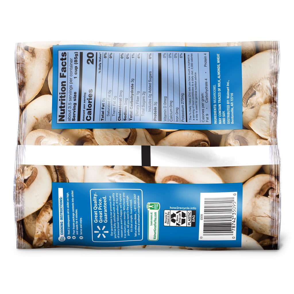 Frozen Sliced Mushrooms 10 Oz