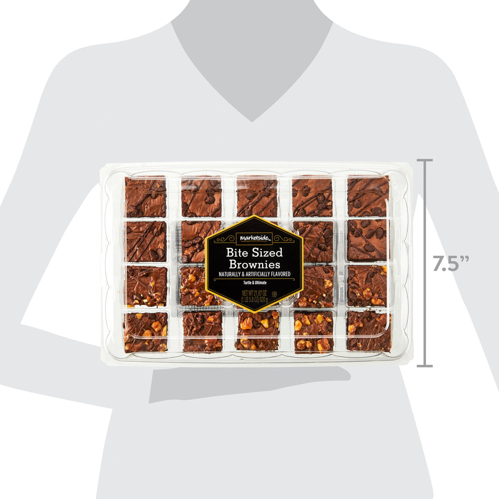 Bite-Sized Turtle & Ultimate Chocolate Brownies 21.87 Oz 20 Count Marketside