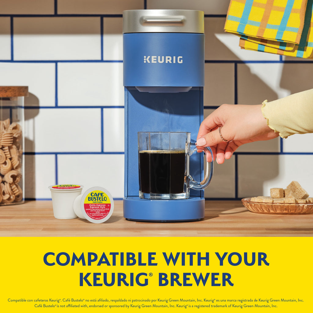 Café Bustelo Espresso-Style Dark Roast Naturally Caffeinated Coffee Keurig K-Cup Pods 24 Count Box