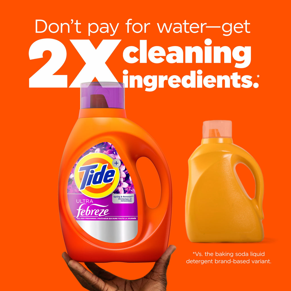 Tide Ultra Febreze Liquid Laundry Detergent Spring and Renewal Scent 73 fl oz 52 Loads