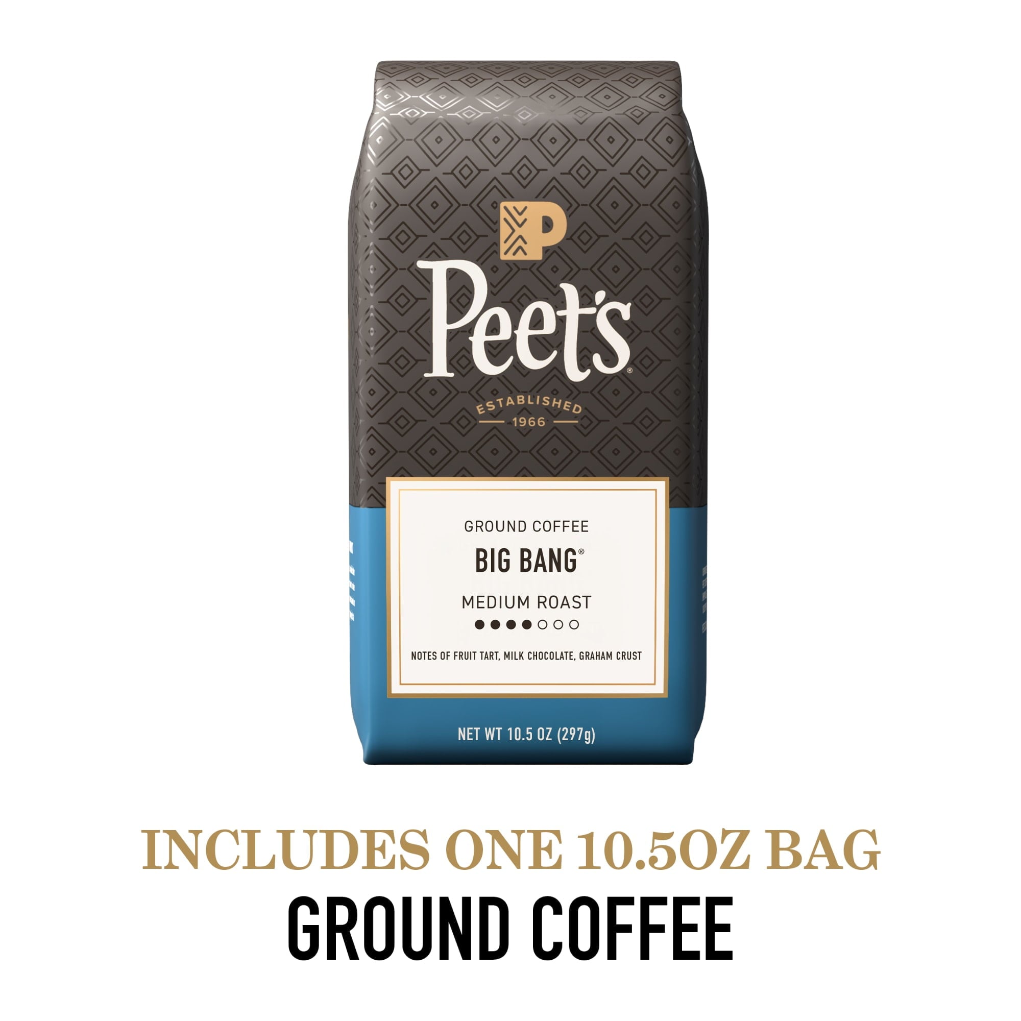 Peet's Big Bang Naturally Caffeinated Medium Roast Ground Coffee 10.5 oz Bag