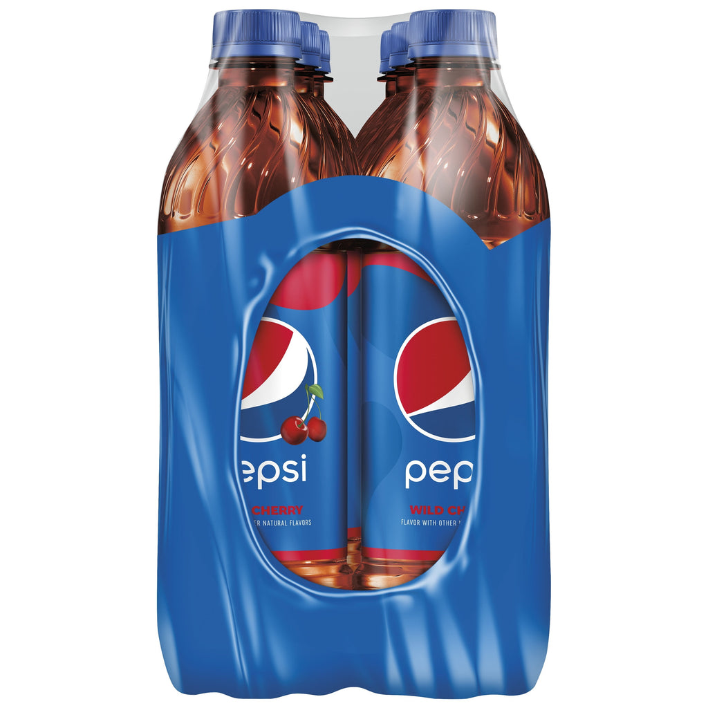 Pepsi Wild Cherry Cola Soda Pop Bottles 16.9 Fl Oz 6 Pack