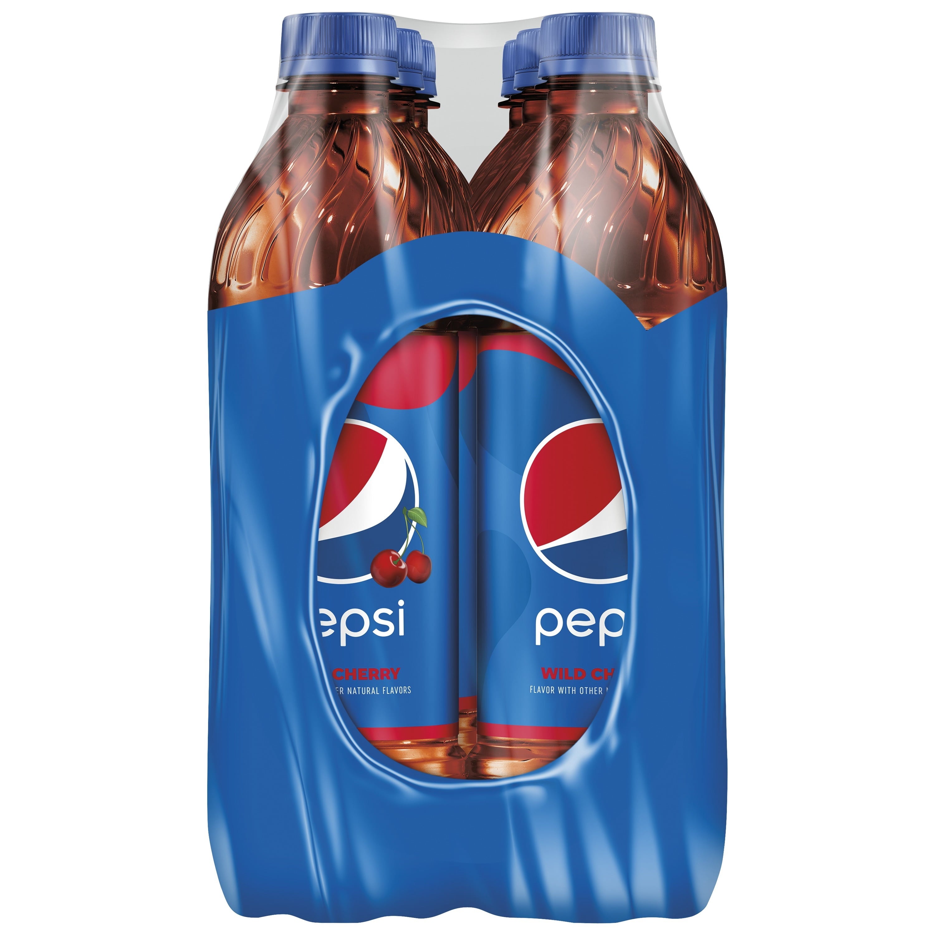 Pepsi Wild Cherry Cola Soda Pop Bottles 16.9 Fl Oz 6 Pack