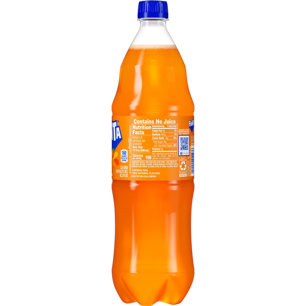 Fanta Orange Soda Pop Bottle 1.25 L