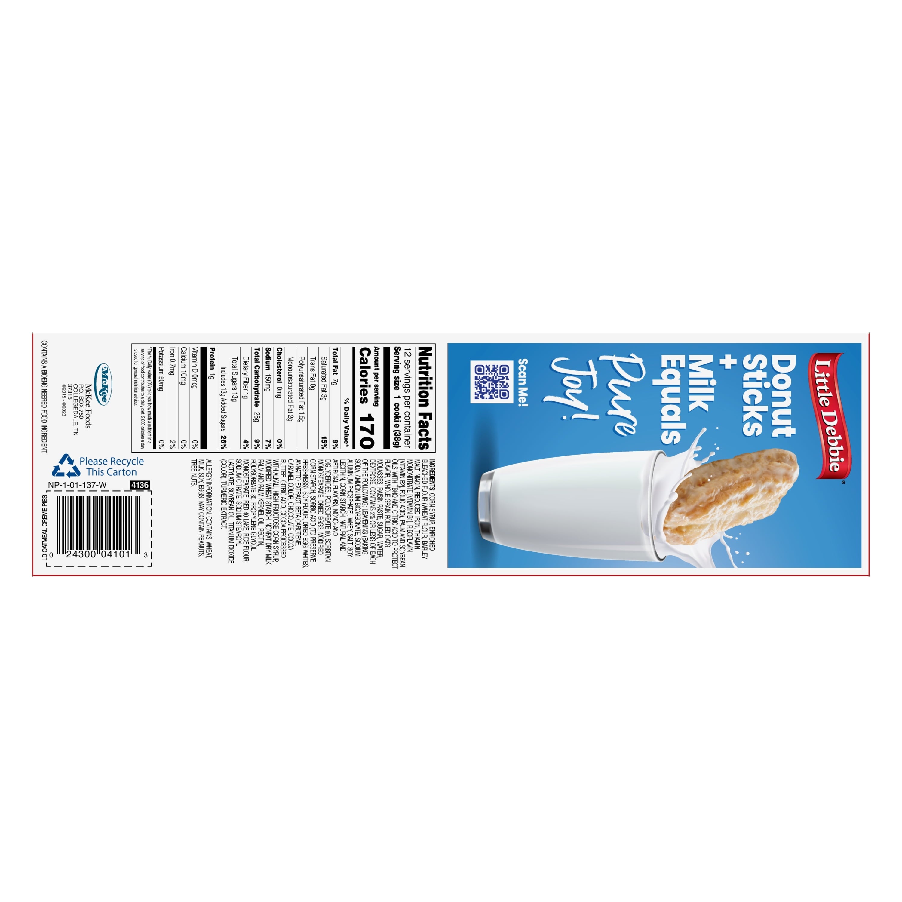 Oatmeal Creme Pies 16.2 Oz 12 Count Little Debbie