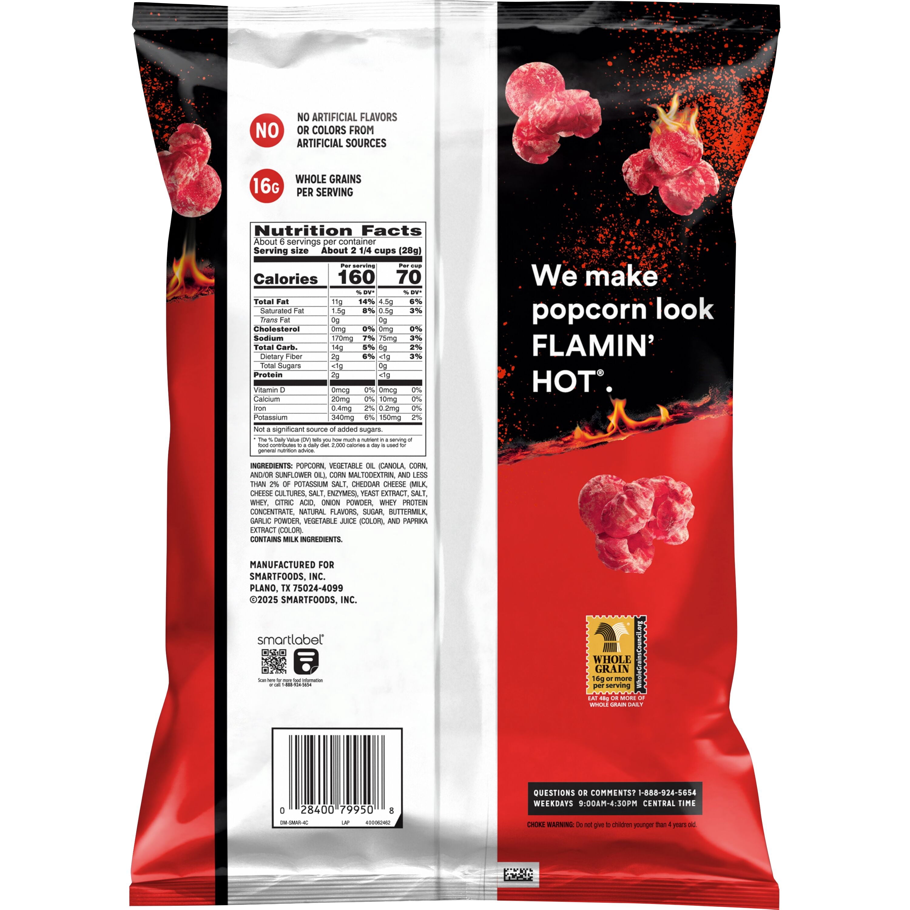 Flamin' Hot Flavored Popcorn 5.75 Oz 1 Count Smartfood