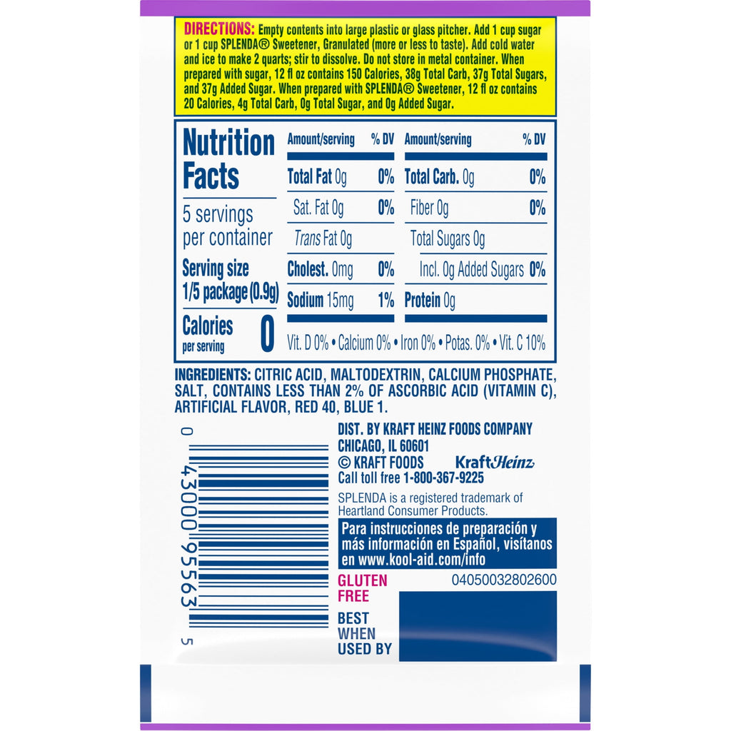 Kool-Aid Unsweetened Grape Powdered Drink Mix 0.14 oz Packet