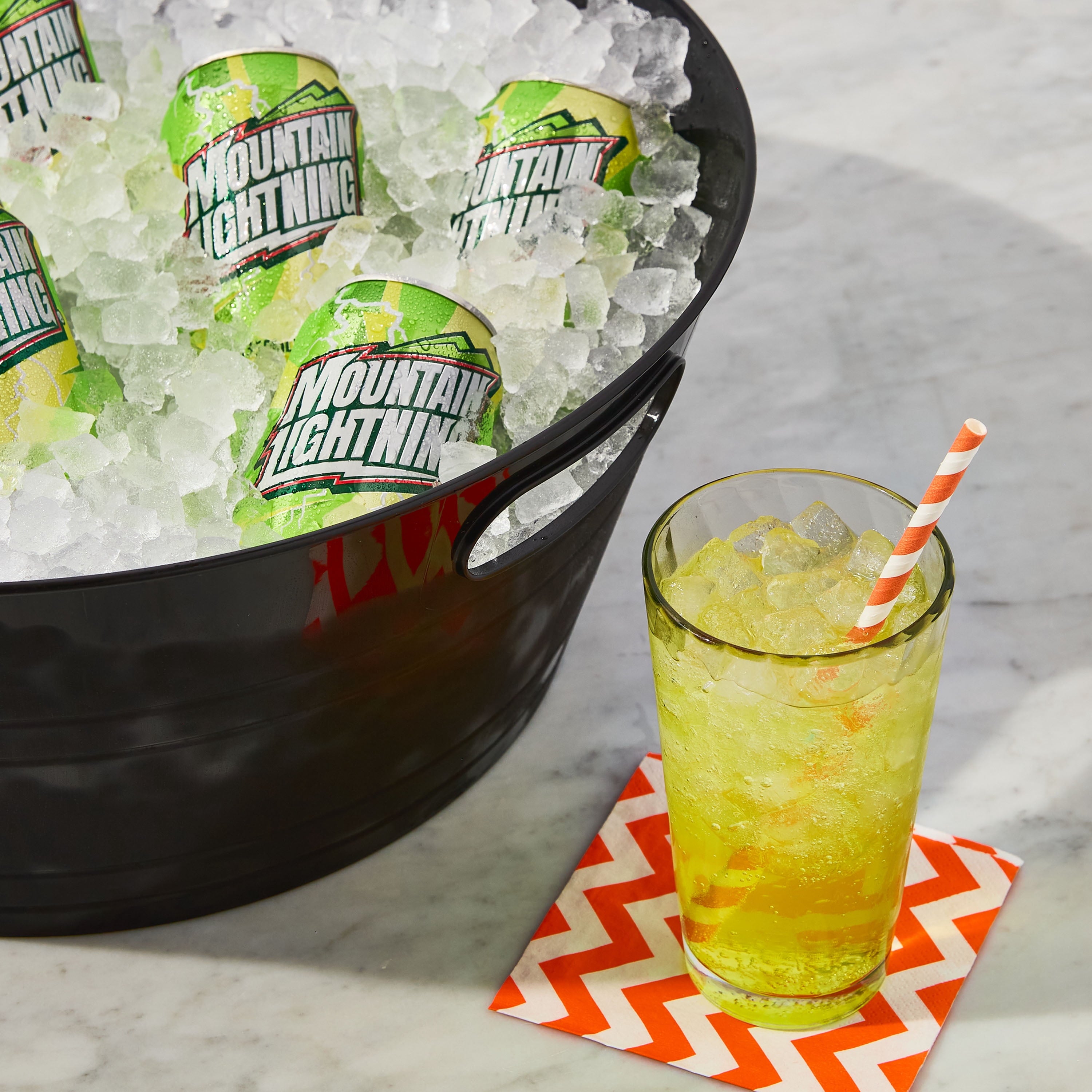 Great Value Mountain Lightning Citrus Flavored Soda Pop Cans 12 Fl Oz 12 Pack