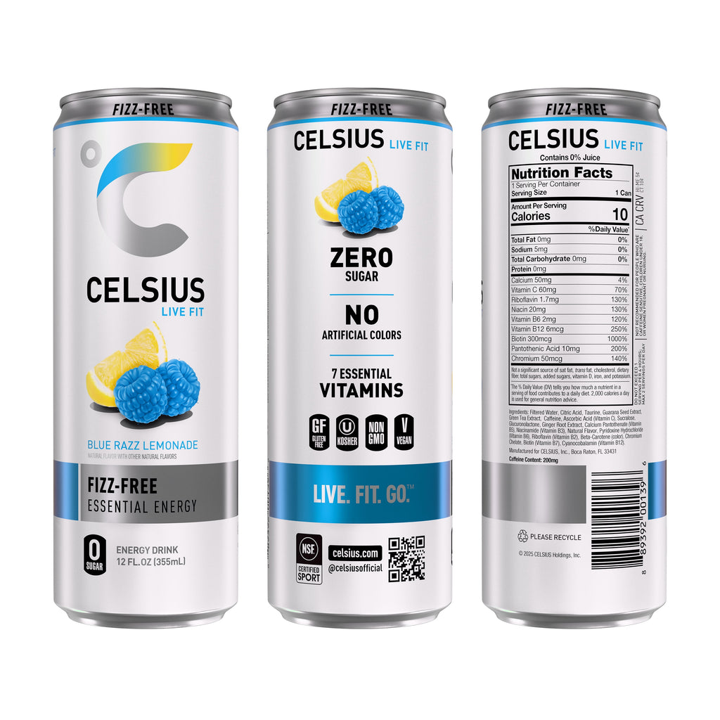 CELSIUS Fizz Free Variety Pack Functional Energy Drink 12 fl oz 12 Pack Cans